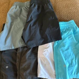 lululemon athletica Men's Black and Blue Athletic Shorts